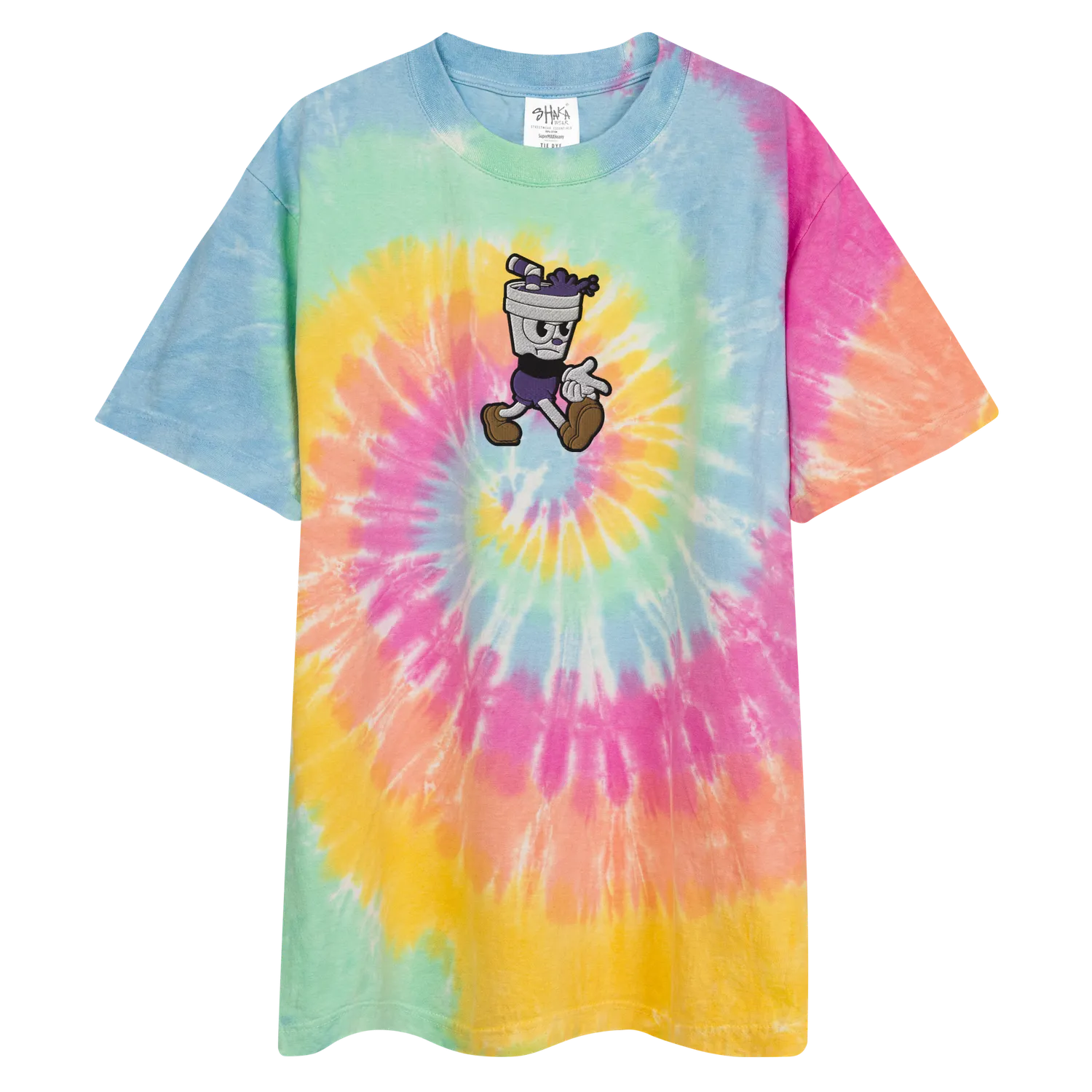 Razel Dubb Cup T-shirt oversized tie-dye katoen