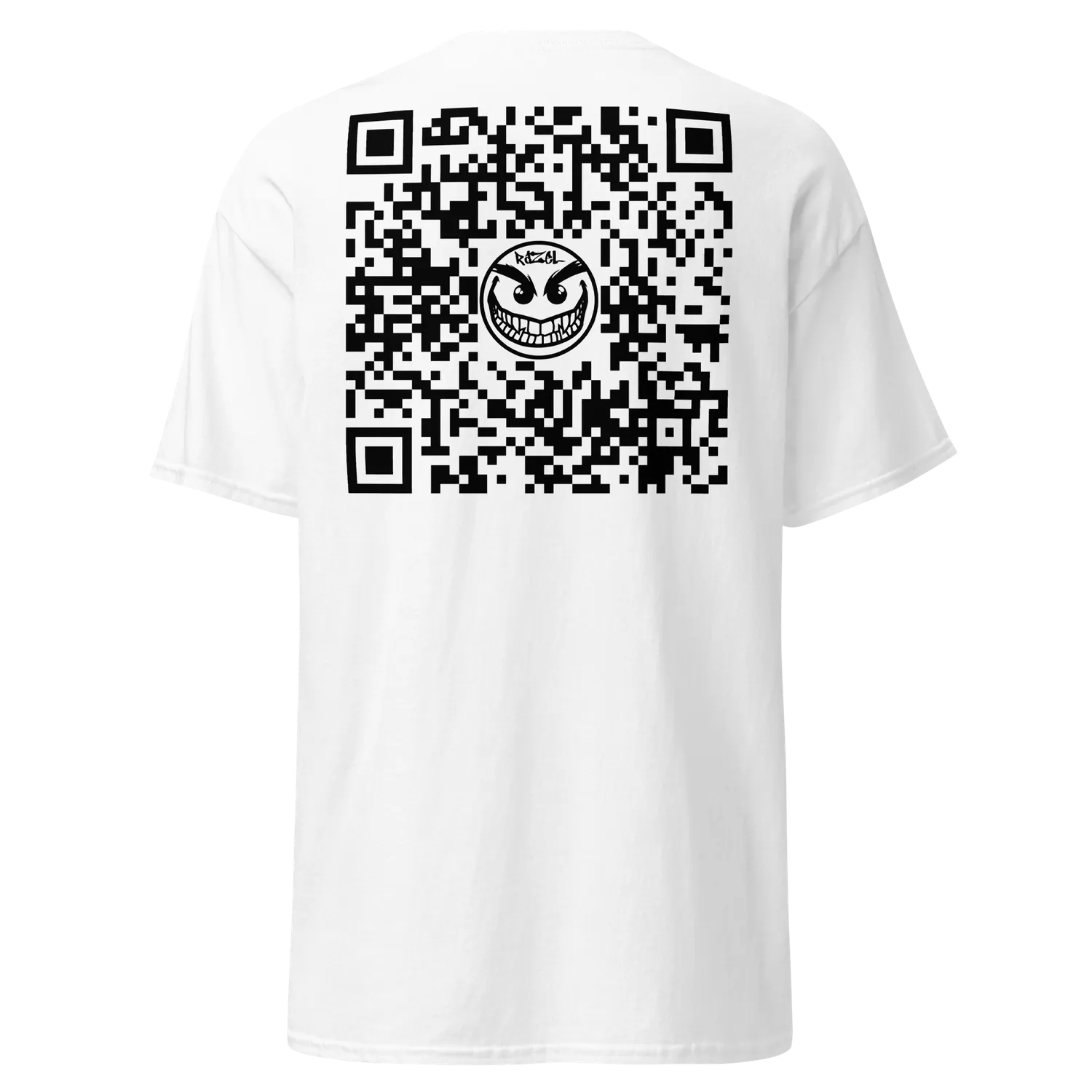 Razel Face QR Code T-shirt zwart katoen regular