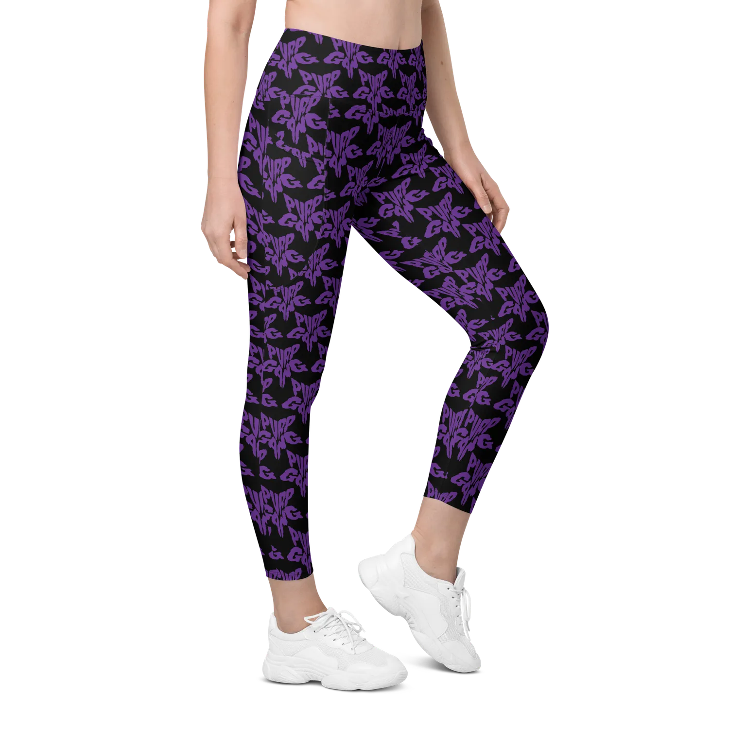 Razel Purp Gang Rock Star Motif Pocket legging met zakken