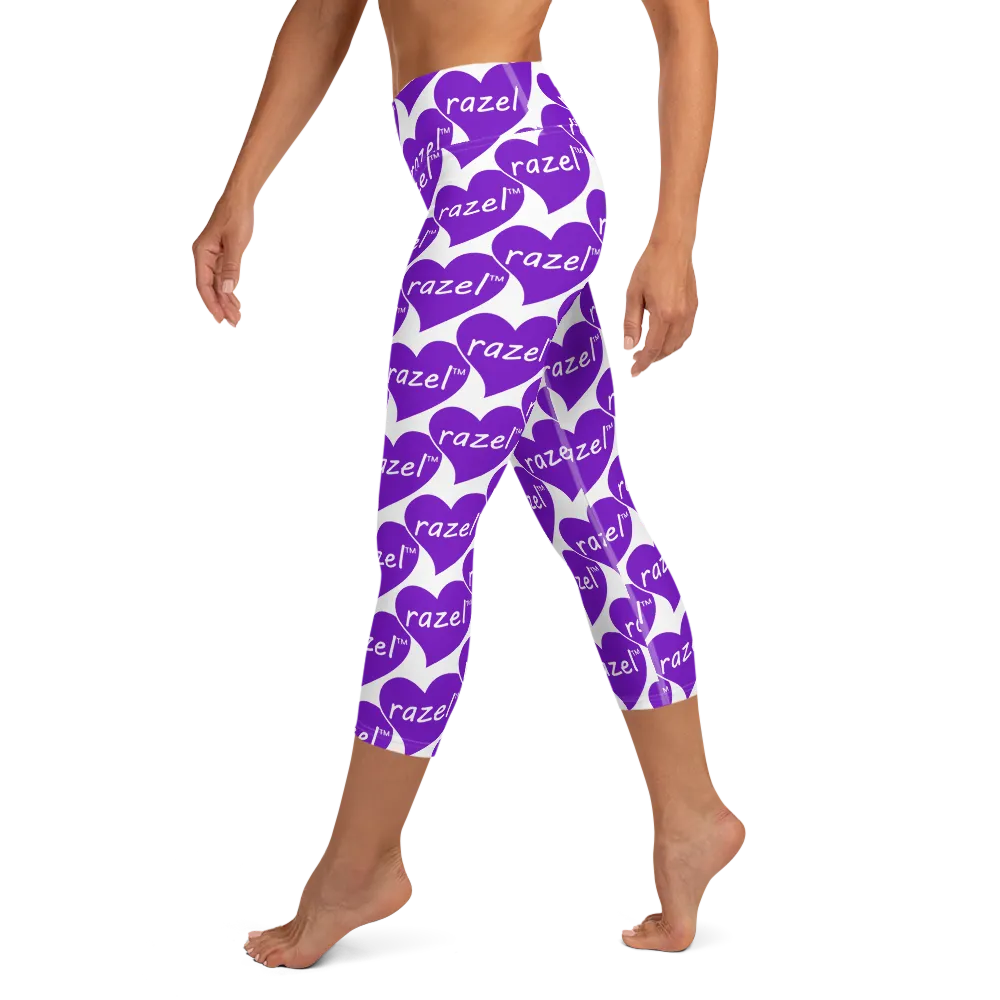 Razel Purple Hearted yoga capri high waist