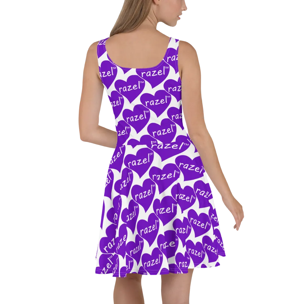 Razel Purple Hearted zonnejurk paars stretch