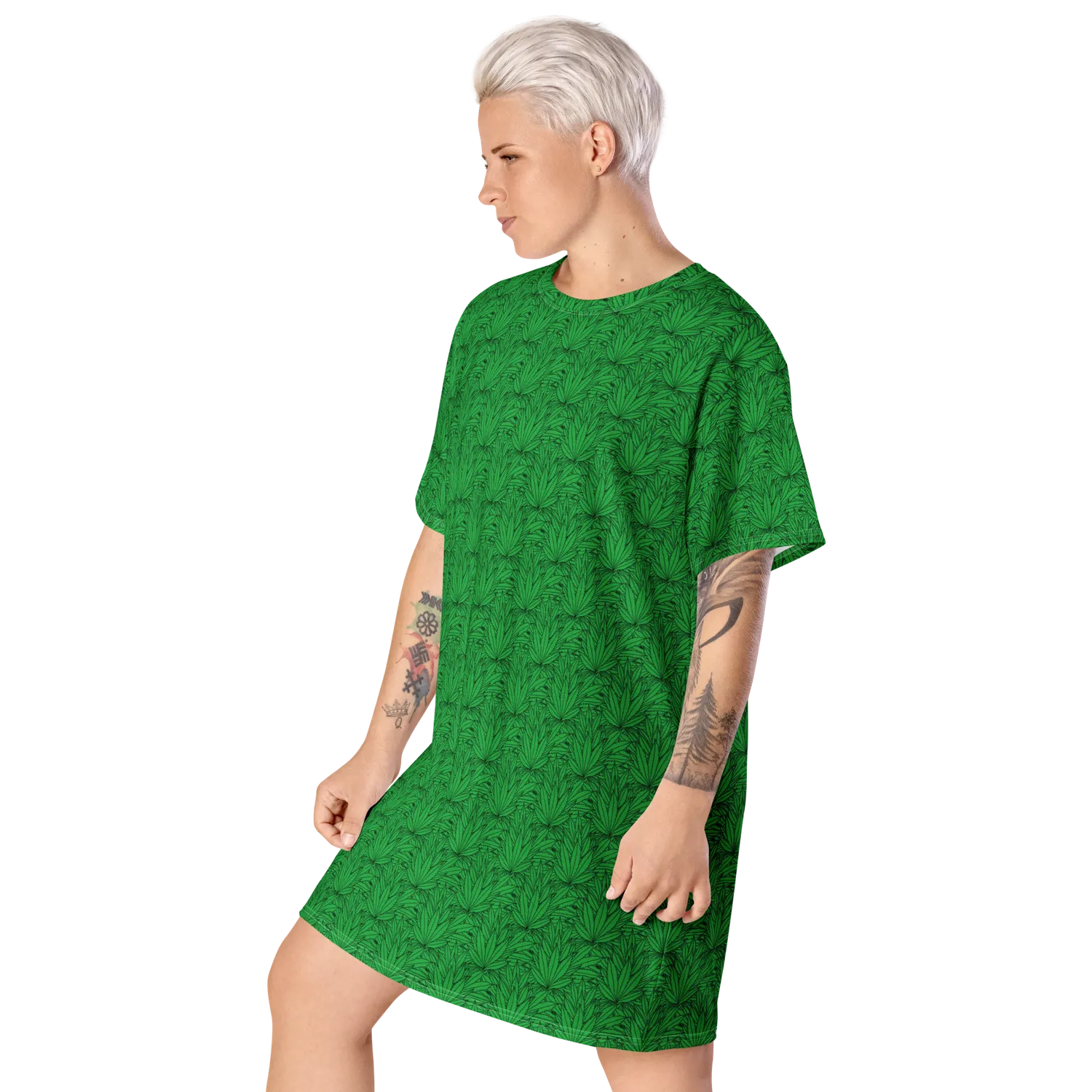 Razel Marijuana Tree Star t-shirt jurk oversize