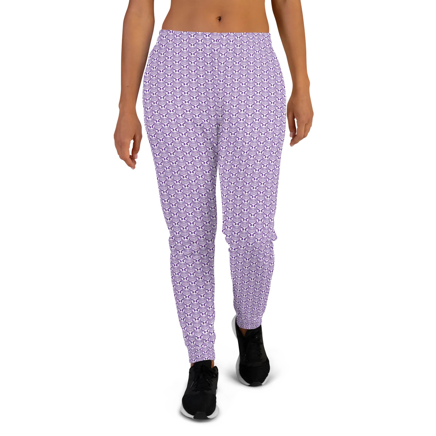 Razel Face Motif Joggers dames slim fit fleece zakken