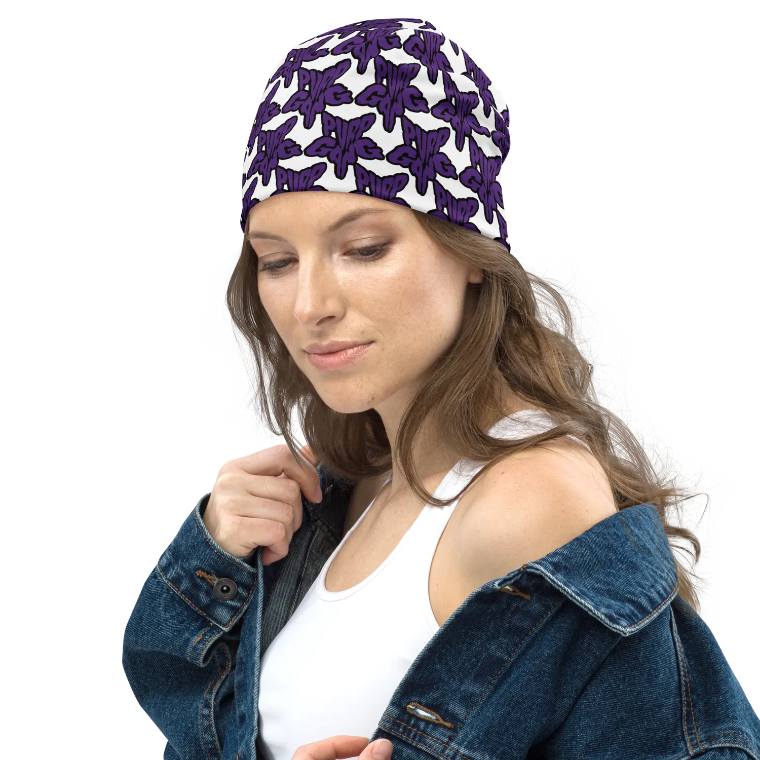 Razel Purp Gang Rock Star Motif beanie dubbellaags