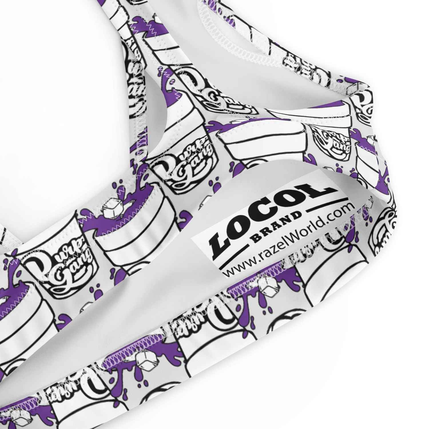 Razel Purp Gang Double Cup Padded bikinitop zwart