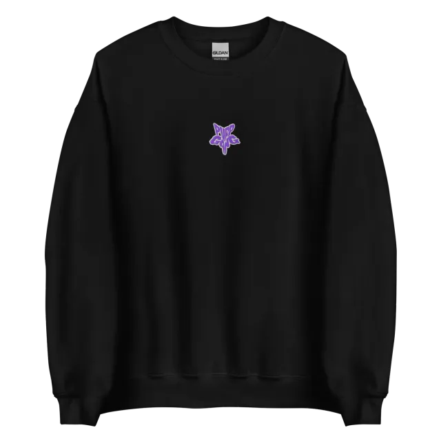 Razel Purp Gang Rock Star sweater zwart geborduurd