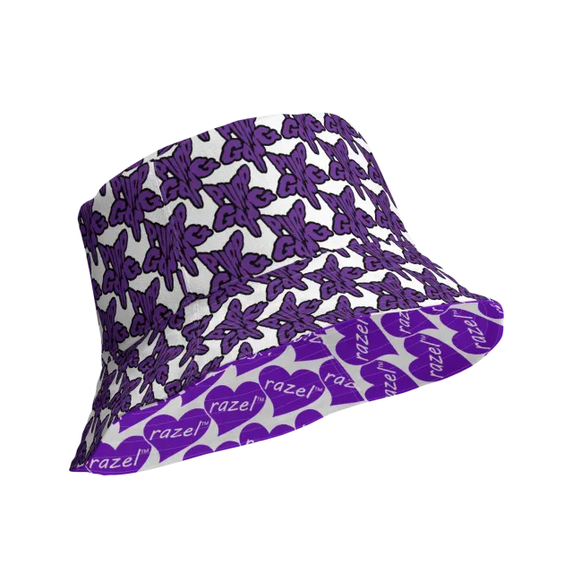 Razel Purp Gang Rock Star Bucket Hat Paars Omkeerbaar