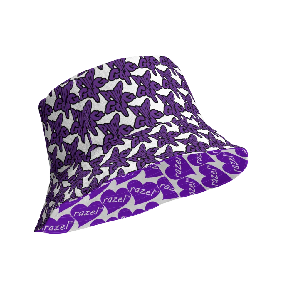 Razel Purp Gang Rock Star Bucket Hat Paars Omkeerbaar