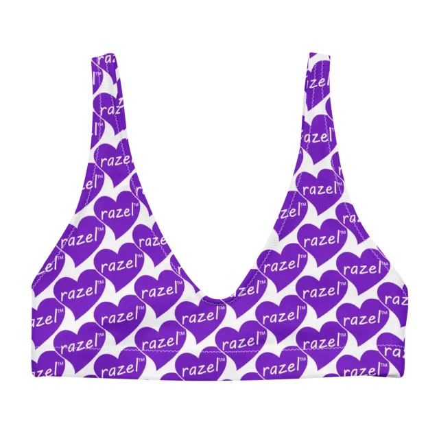 Razel Purple Hearted Motif Padded Bikinitop gerecycled