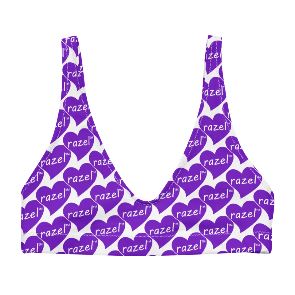Razel Purple Hearted Motif Padded Bikinitop gerecycled