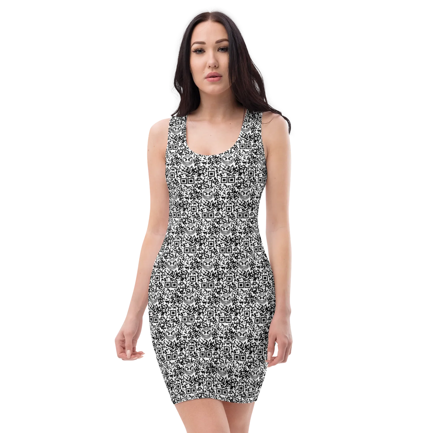 Razel Face QR Code jurk classy stretch