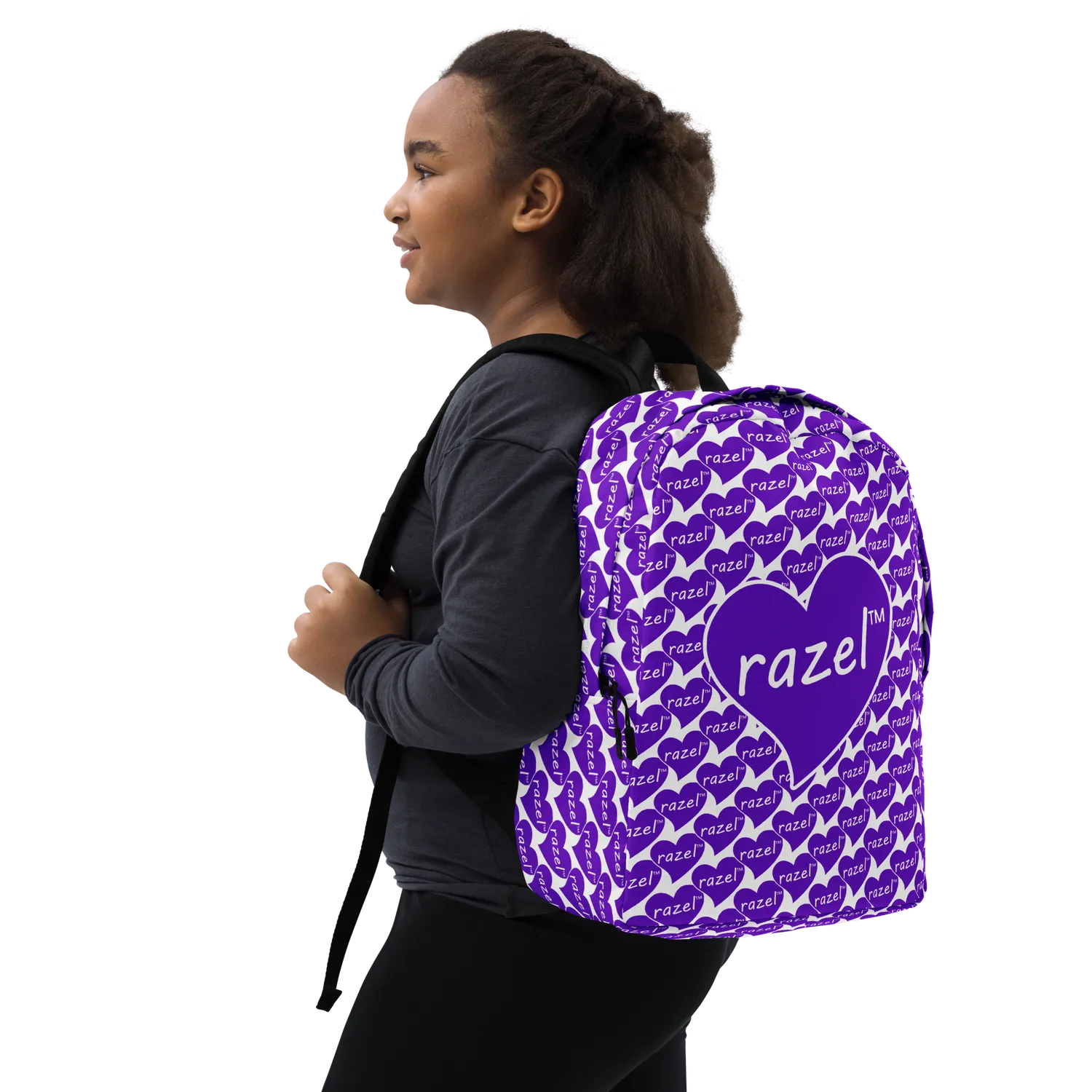 Razel Purple Hearted Motif Minimalist Rugzak 20L