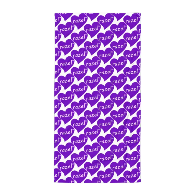 Razel Purple Hearted handdoek 76x152 katoen