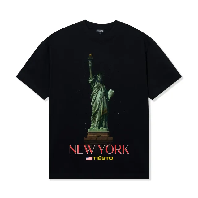 Tiësto NY Statue of Liberty T-shirt zwart oversized katoen