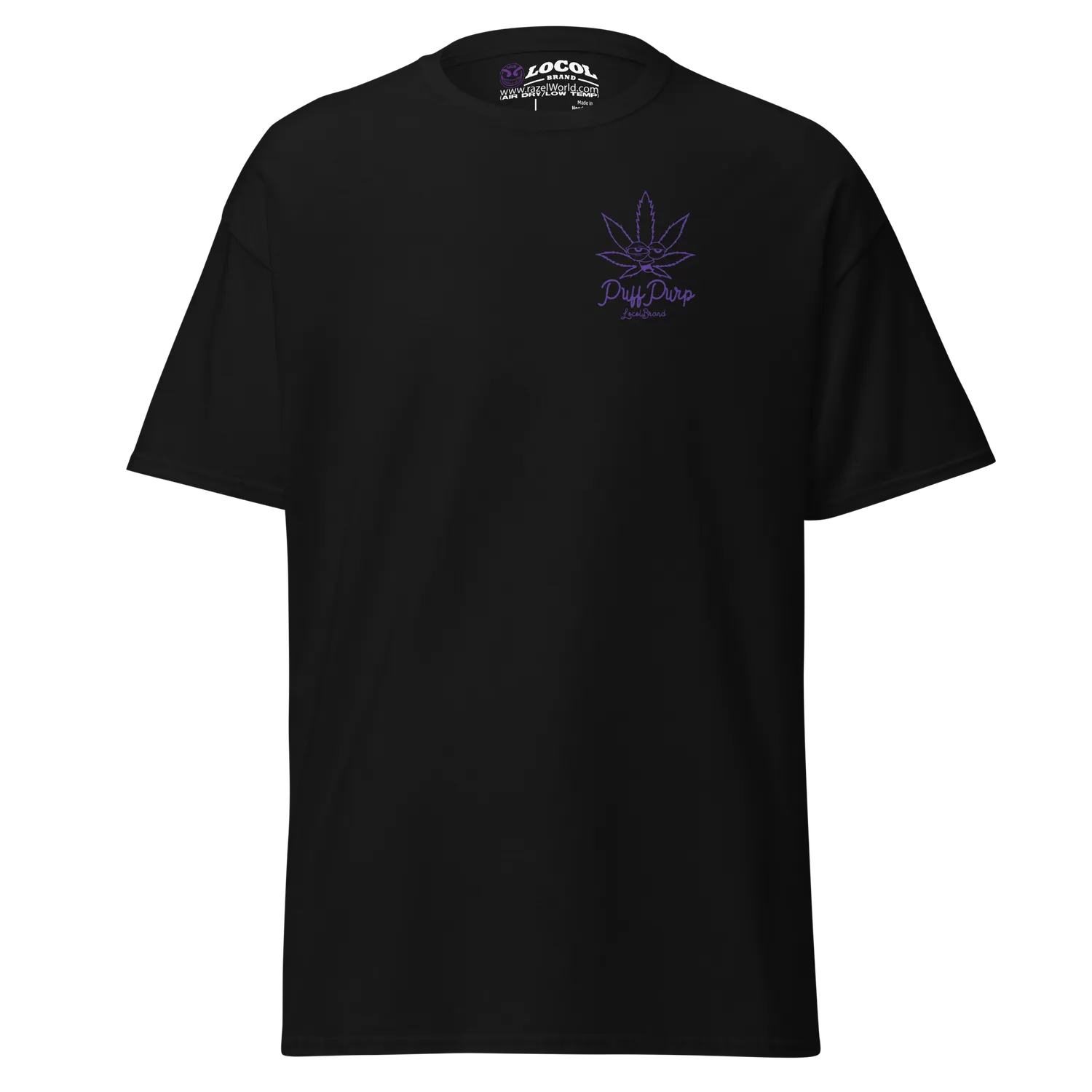 Razel Puff Purp T-shirt Zwart voor/achterprint