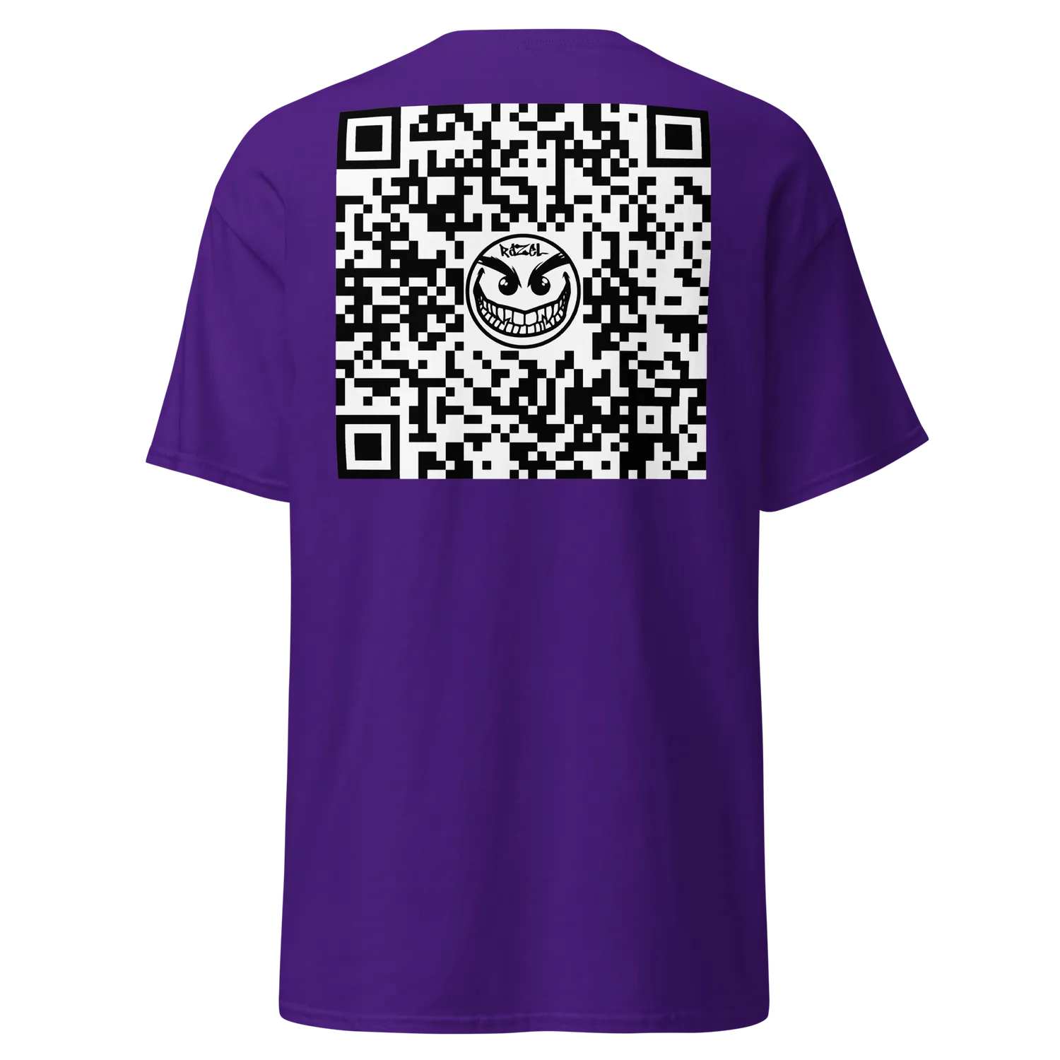 Razel Face QR Code T-shirt zwart katoen regular