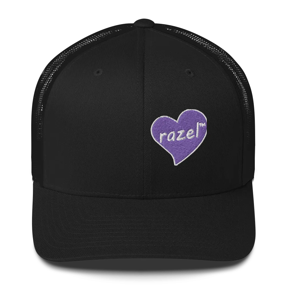 Razel Purple Hearted trucker pet zwart mesh