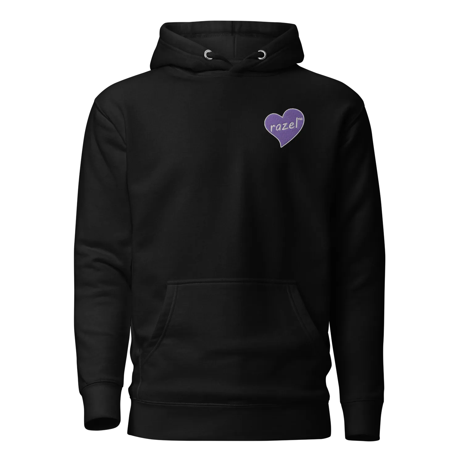 Razel Purple Hearted hoodie zwart geborduurd