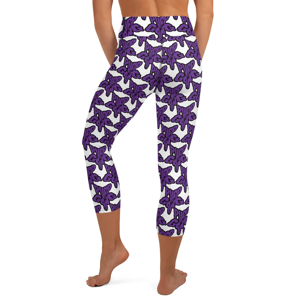 Razel Purp Gang Rock Star Motif Yoga Capri high waist