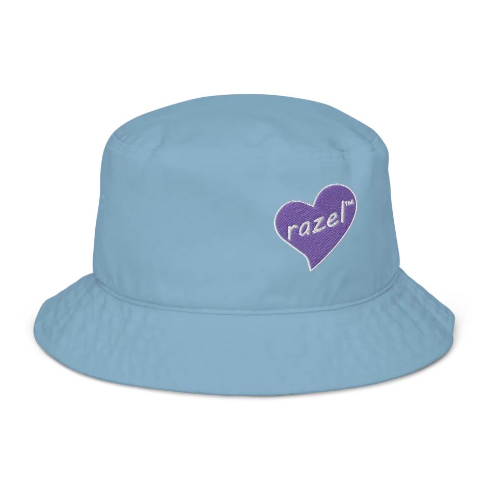 Razel Purple Hearted Bucket Hat zwart katoen
