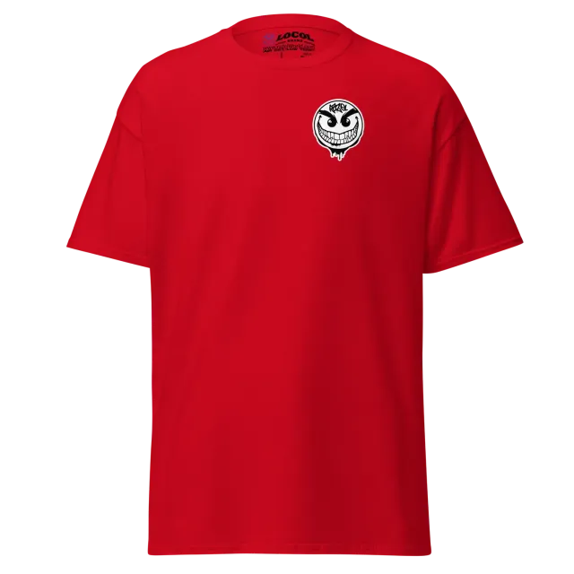 Razel Drip Face borstprint T-shirt zwart katoen