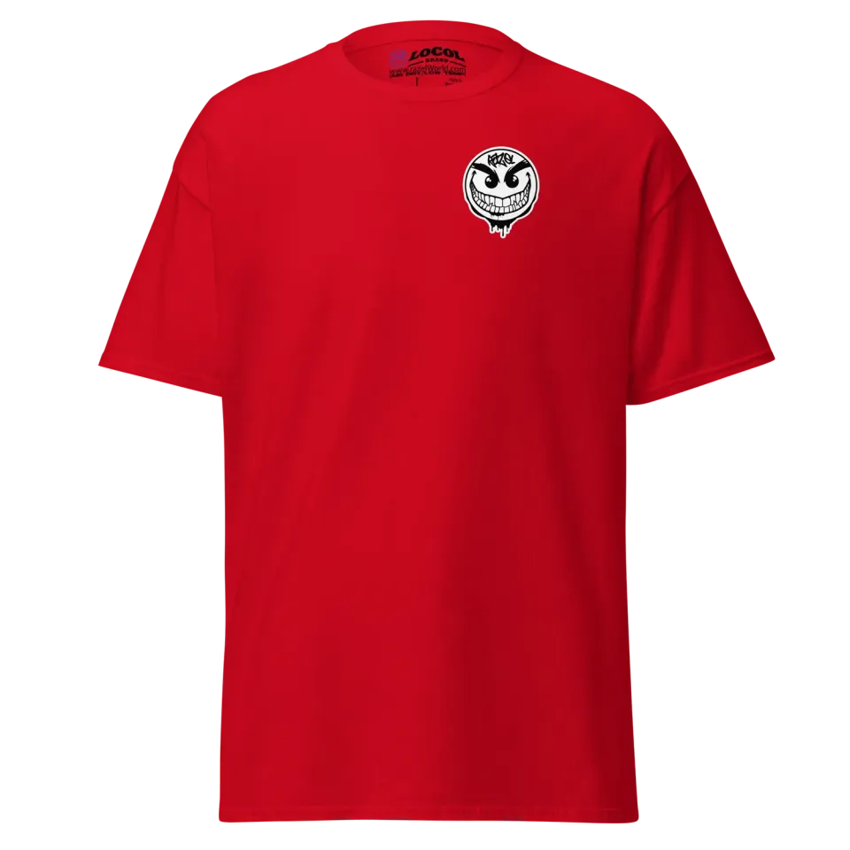 Razel Drip Face borstprint T-shirt zwart katoen