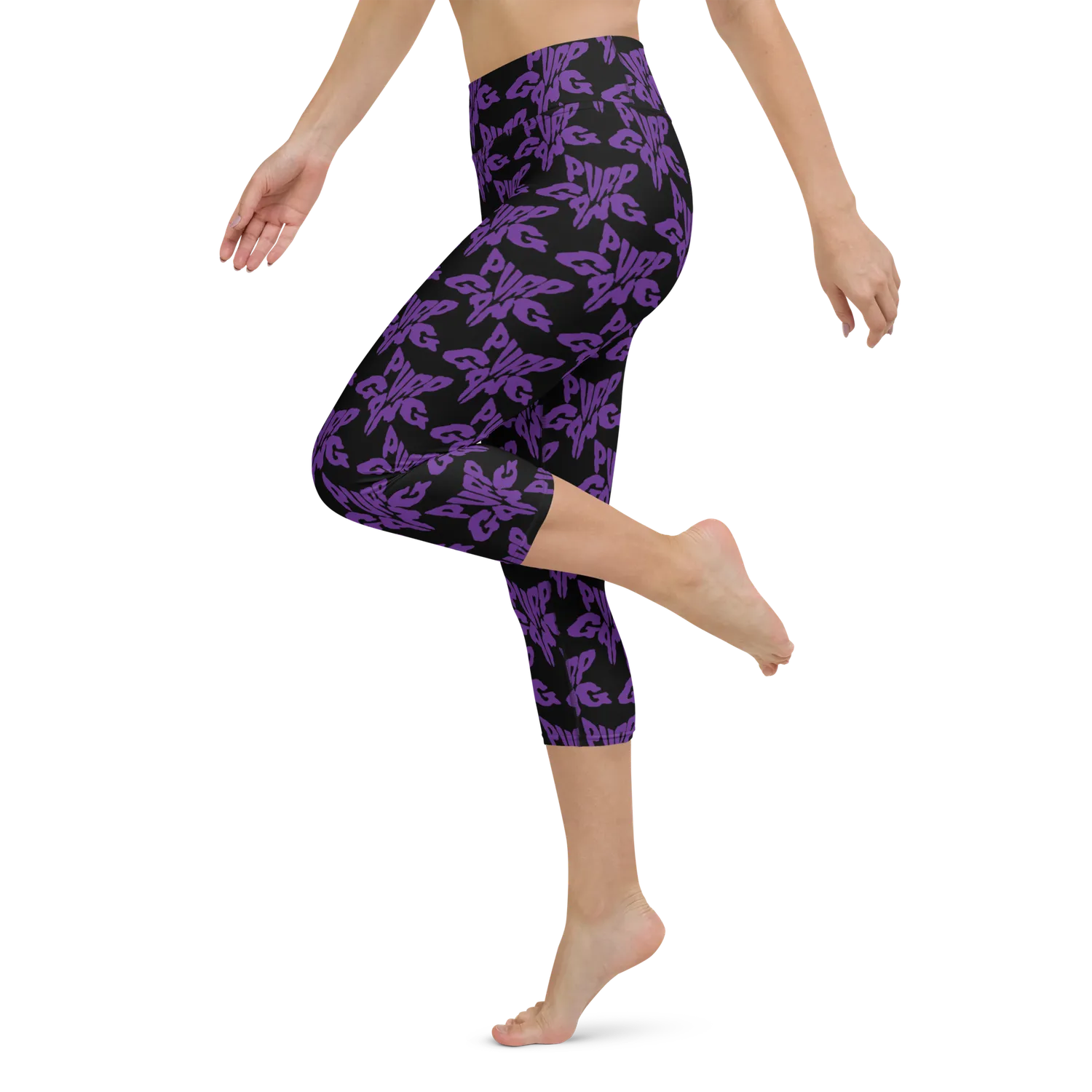 Razel Purp Gang Rock Star yoga capri legging stretch