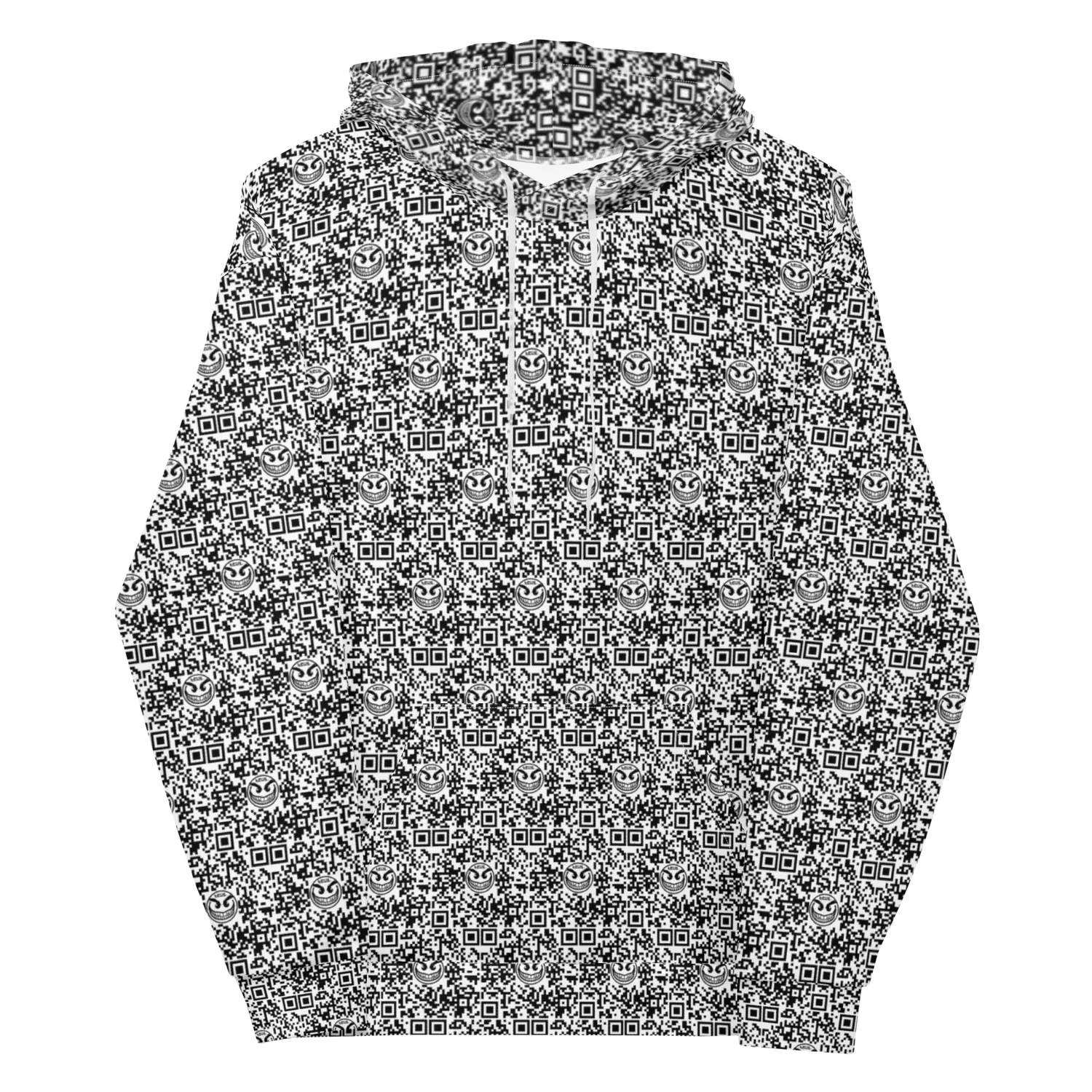 Razel Face QR Code Hoodie met capuchon fleece