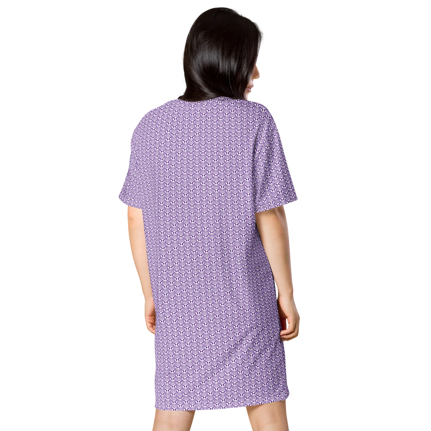 razel Face Motif T-shirt jurk oversize stretch
