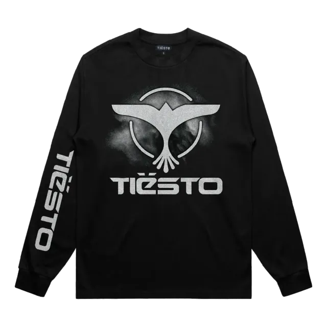 Tiësto Crest Logo Longsleeve Zwart Oversized