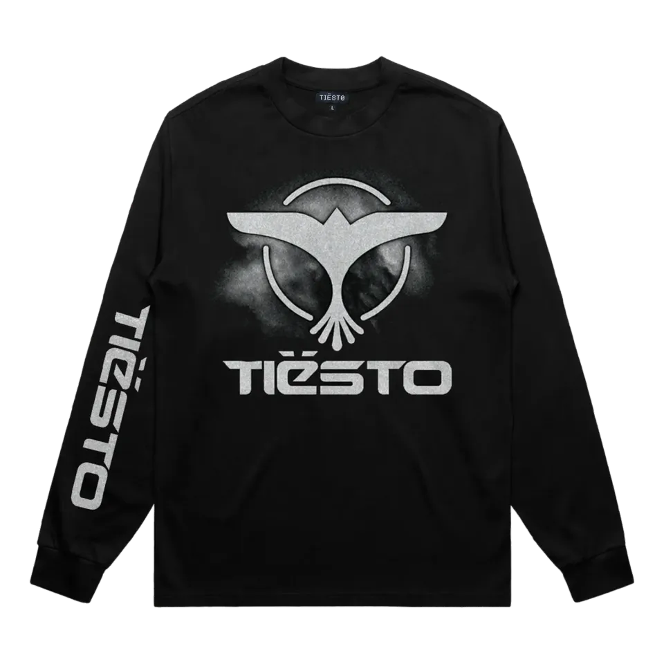 Tiësto Crest Logo Longsleeve Zwart Oversized