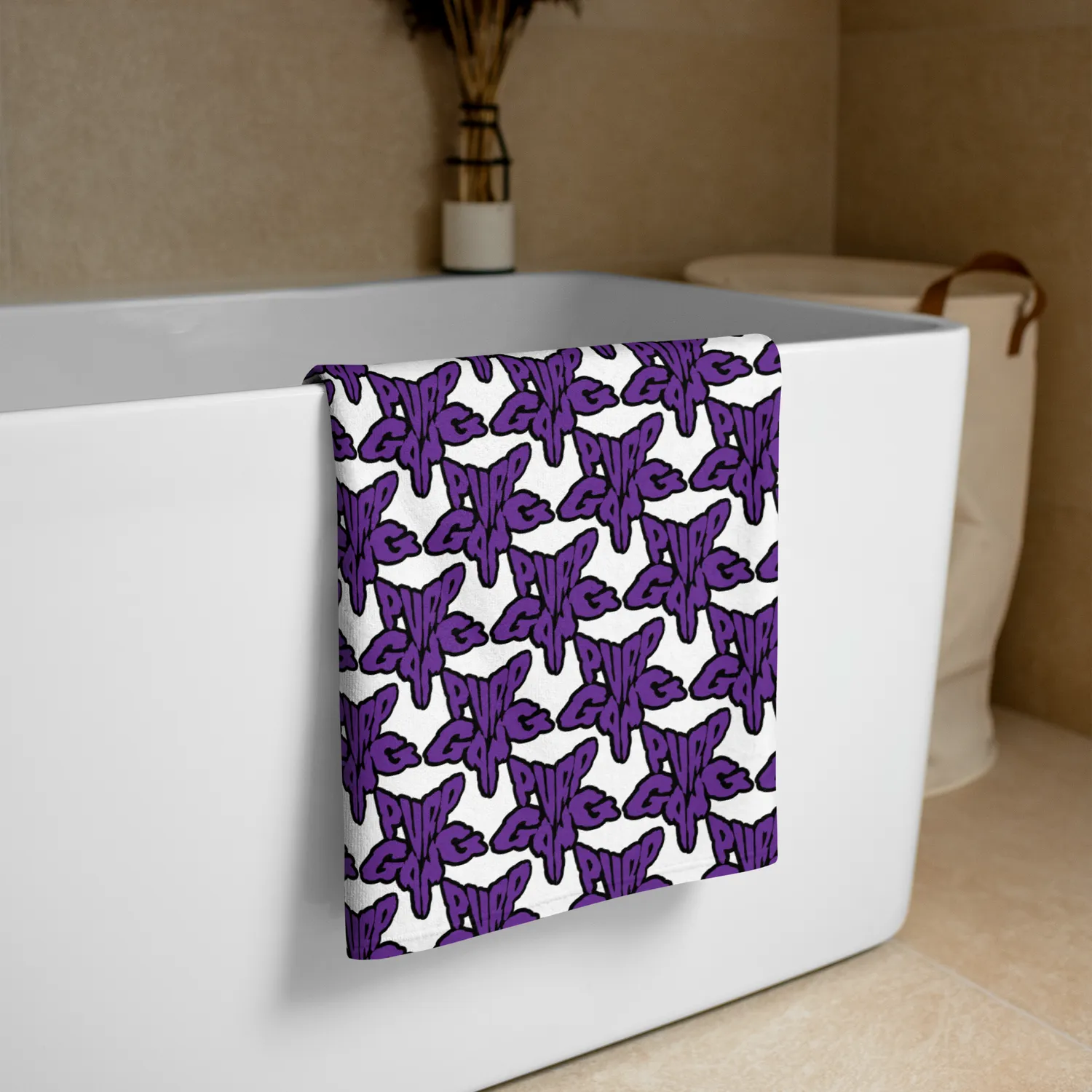 Razel Purp Gang Rock Star Motief Handdoek 76x152 katoen