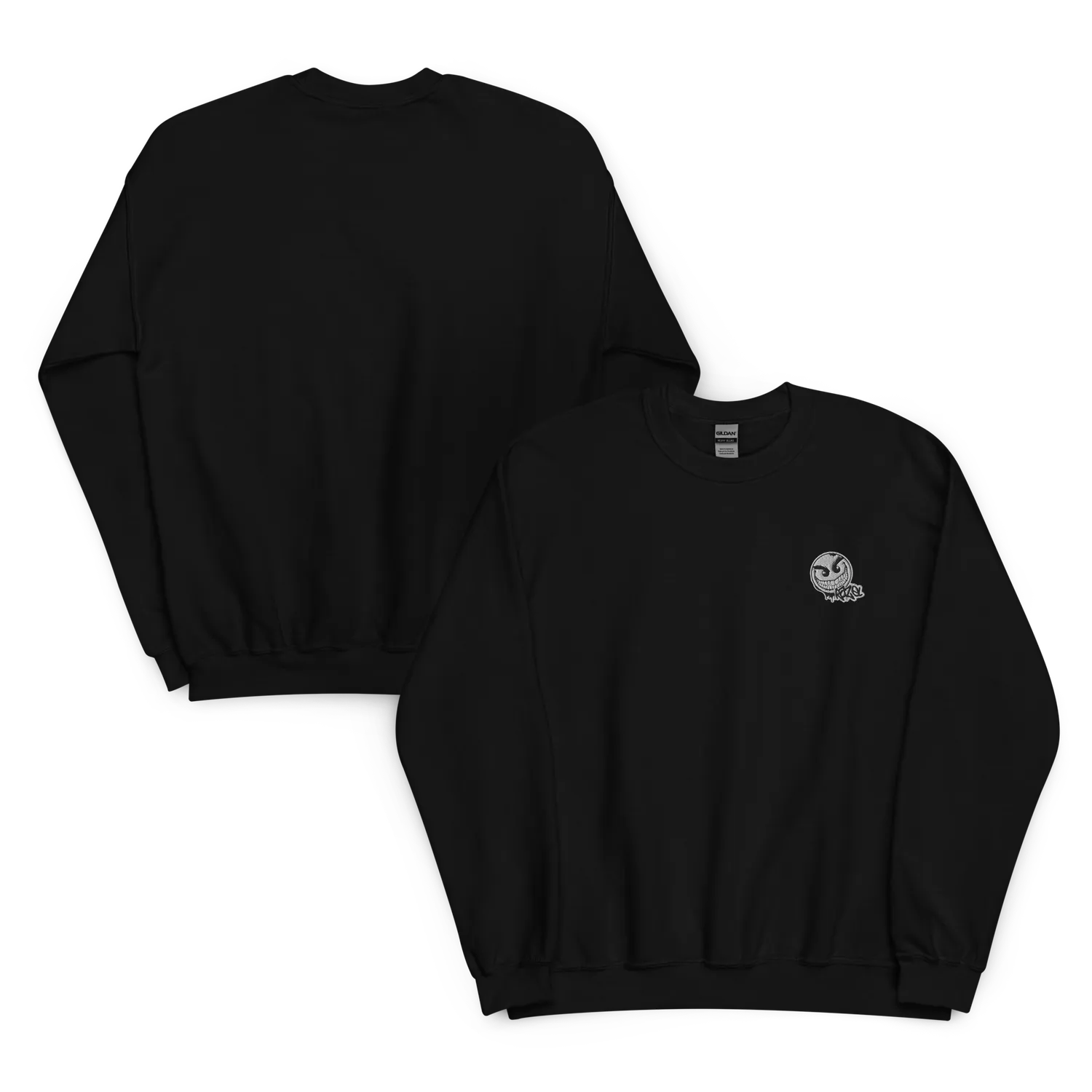 Razel Gang Drip Face geborduurde sweater zwart S