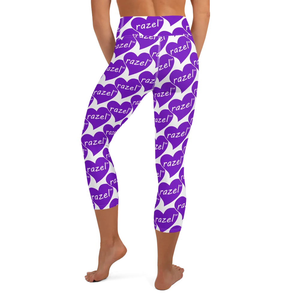 Razel Purple Hearted yoga capri high waist