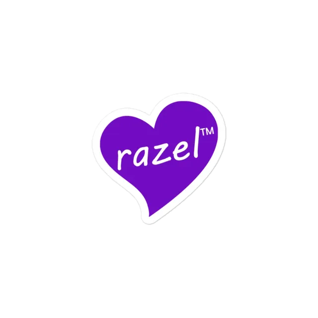 Razel Purple Hearted sticker 7,6 cm vinyl paars hart
