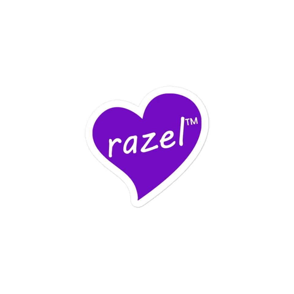 Razel Purple Hearted sticker 7,6 cm vinyl paars hart