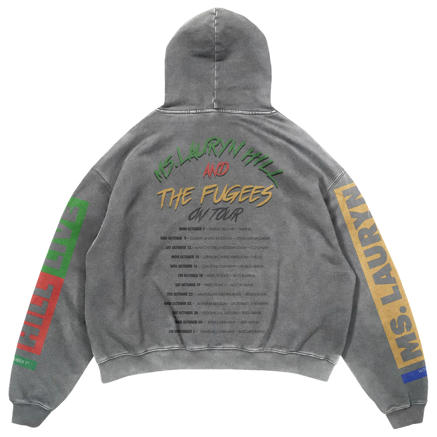 Lauryn Hill MLH x Fugees Live hoodie zwart heavyweight