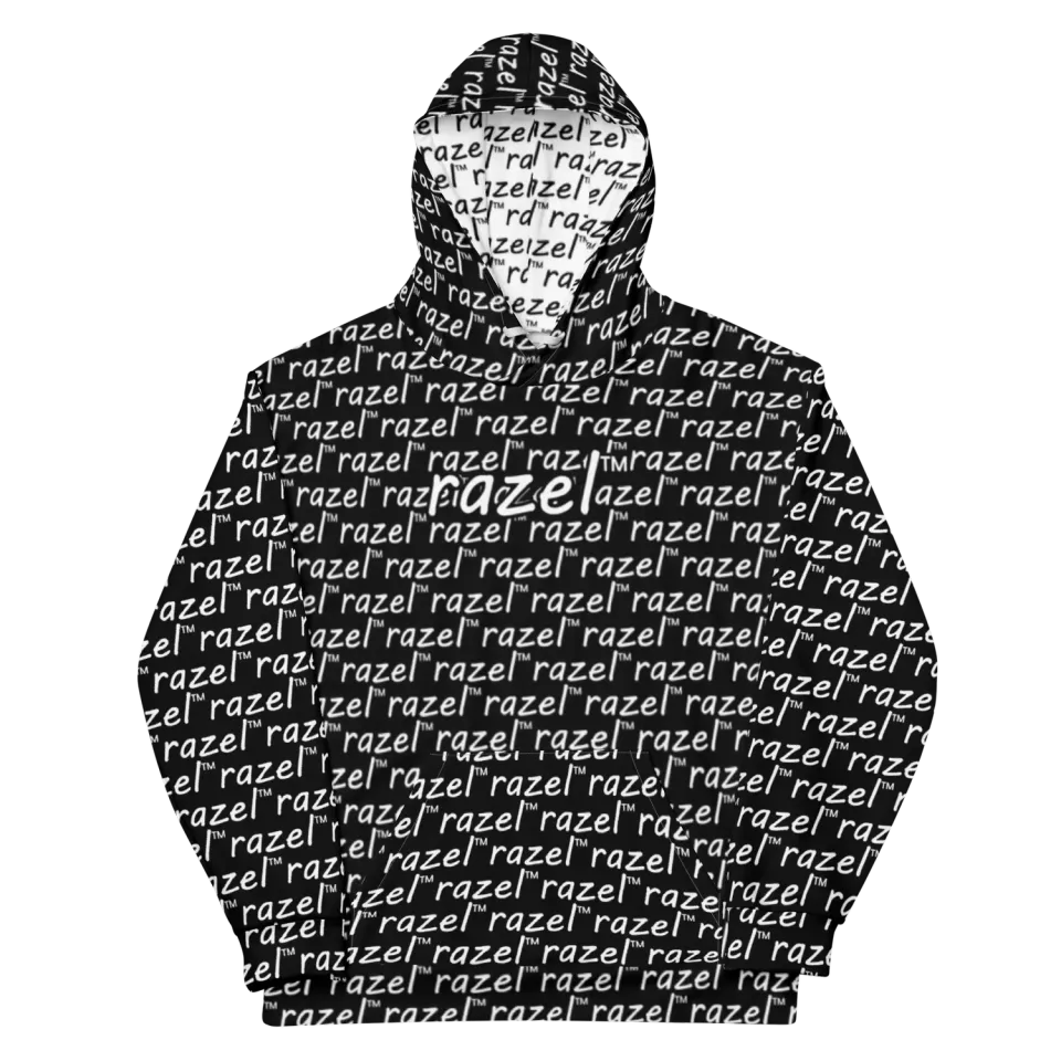 Razel Motif Hoodie Inverted hoodie fleece unisex