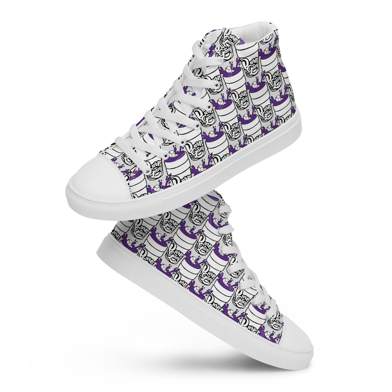 Razel Purp Gang Double Cup Motif hoge sneakers canvas