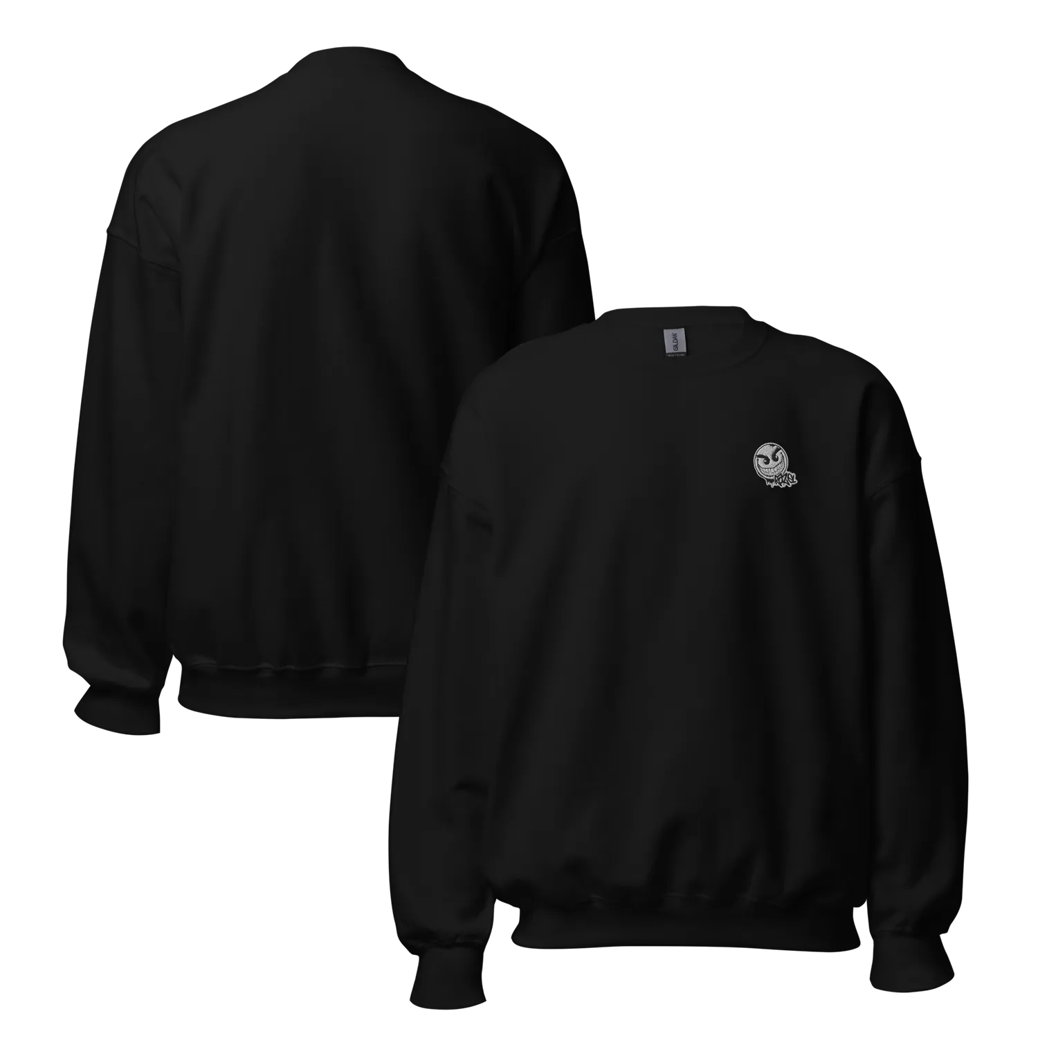 Razel Gang Drip Face geborduurde sweater zwart S