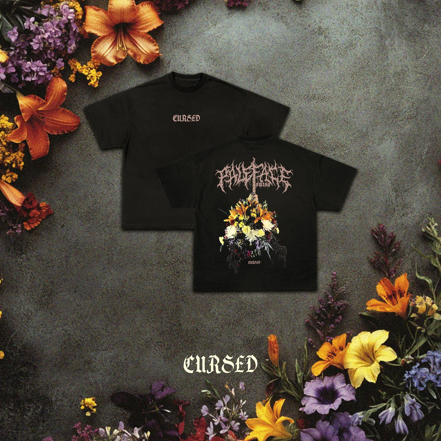 Paleface Swiss Cursed Bouquet shirt geborduurd zwaar