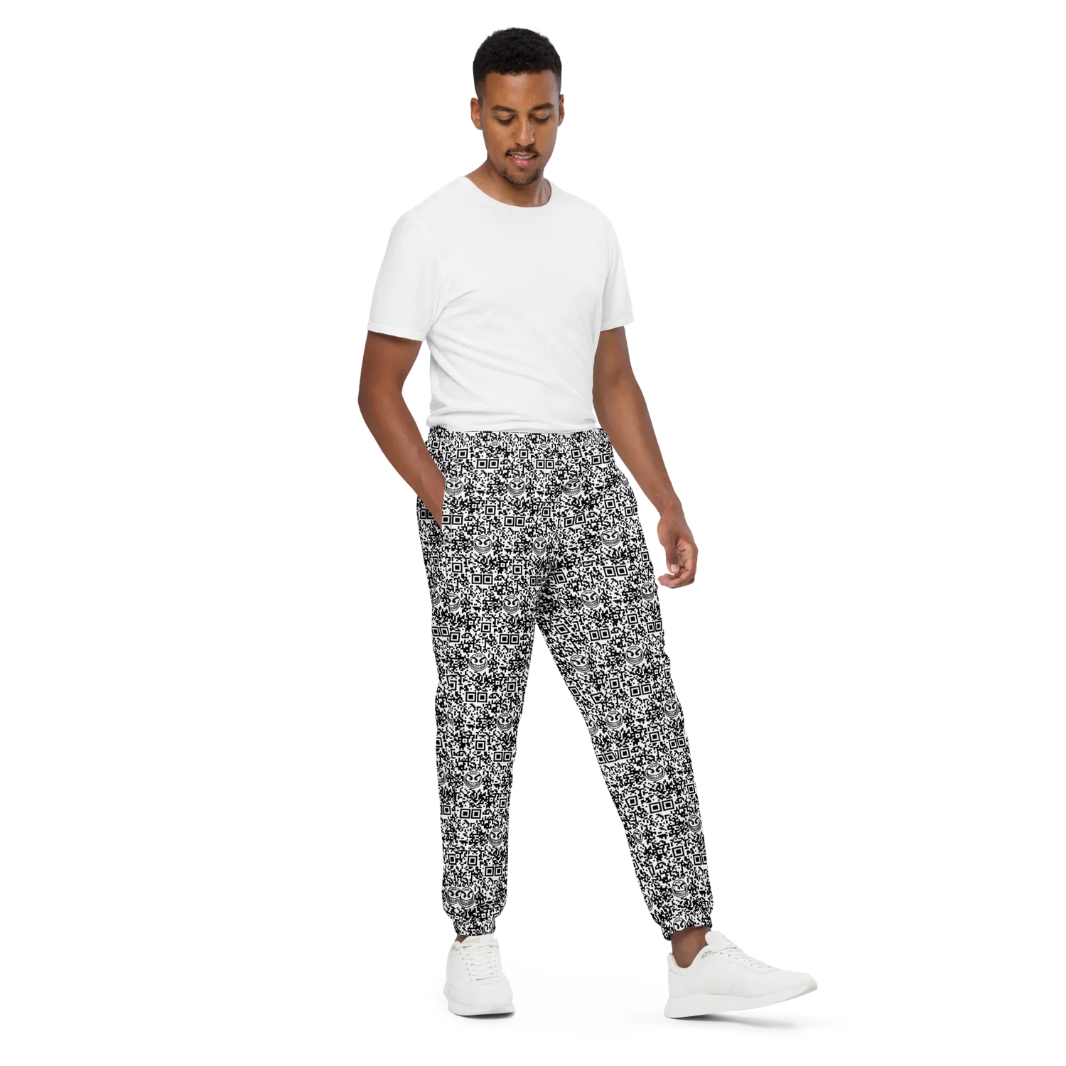 Razel Face QR Code track pants joggingbroek zwart