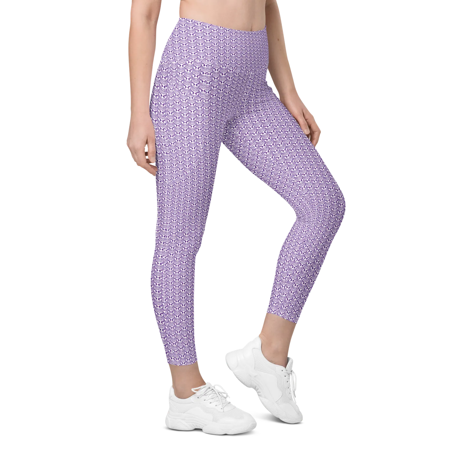 Razel Face Motif Pocket legging met zakken high-waist