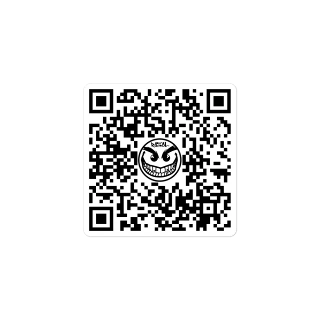 Razel Face QR Code sticker 7,6 cm vinyl