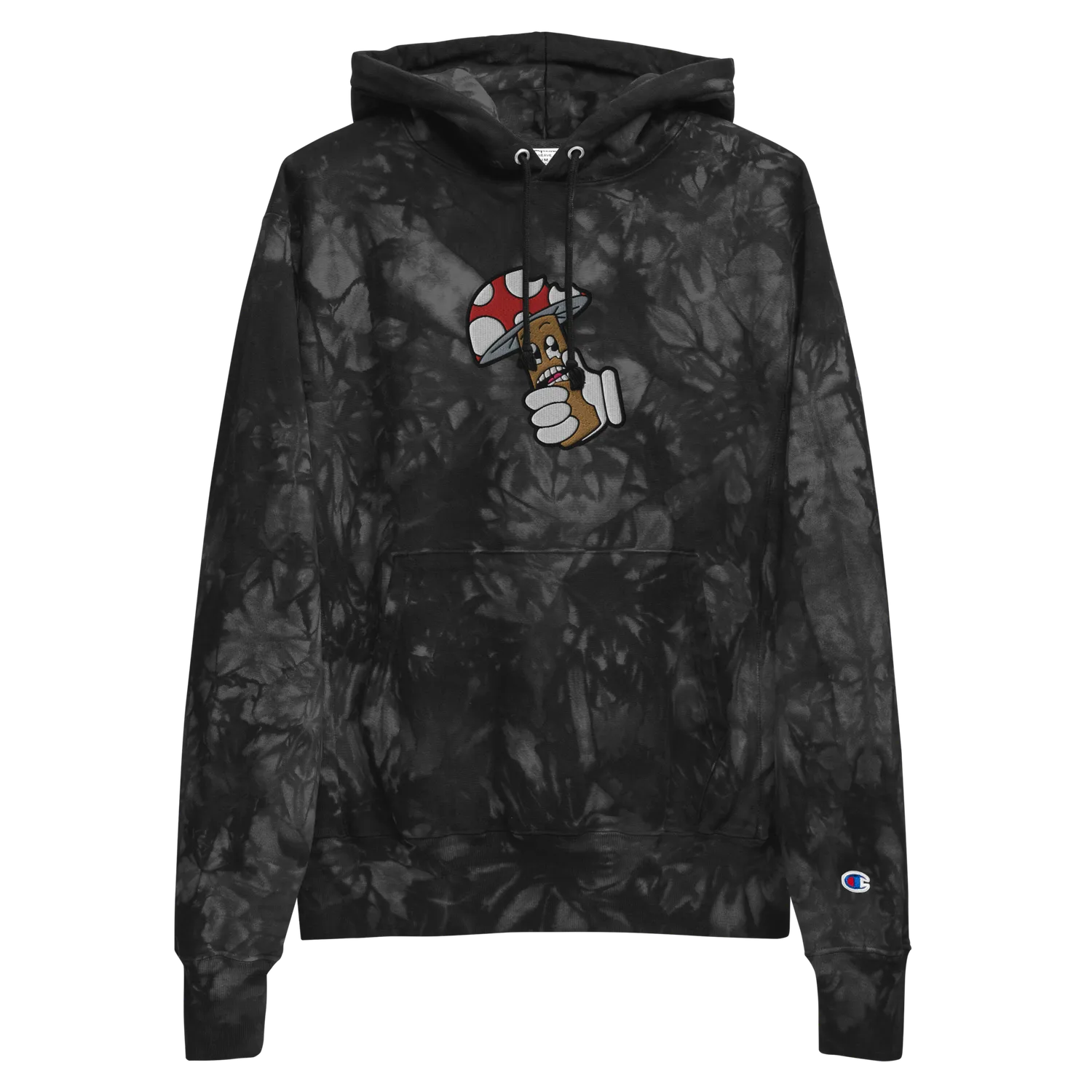 Razel Boom Bite Champion tie-dye hoodie zwart geborduurd