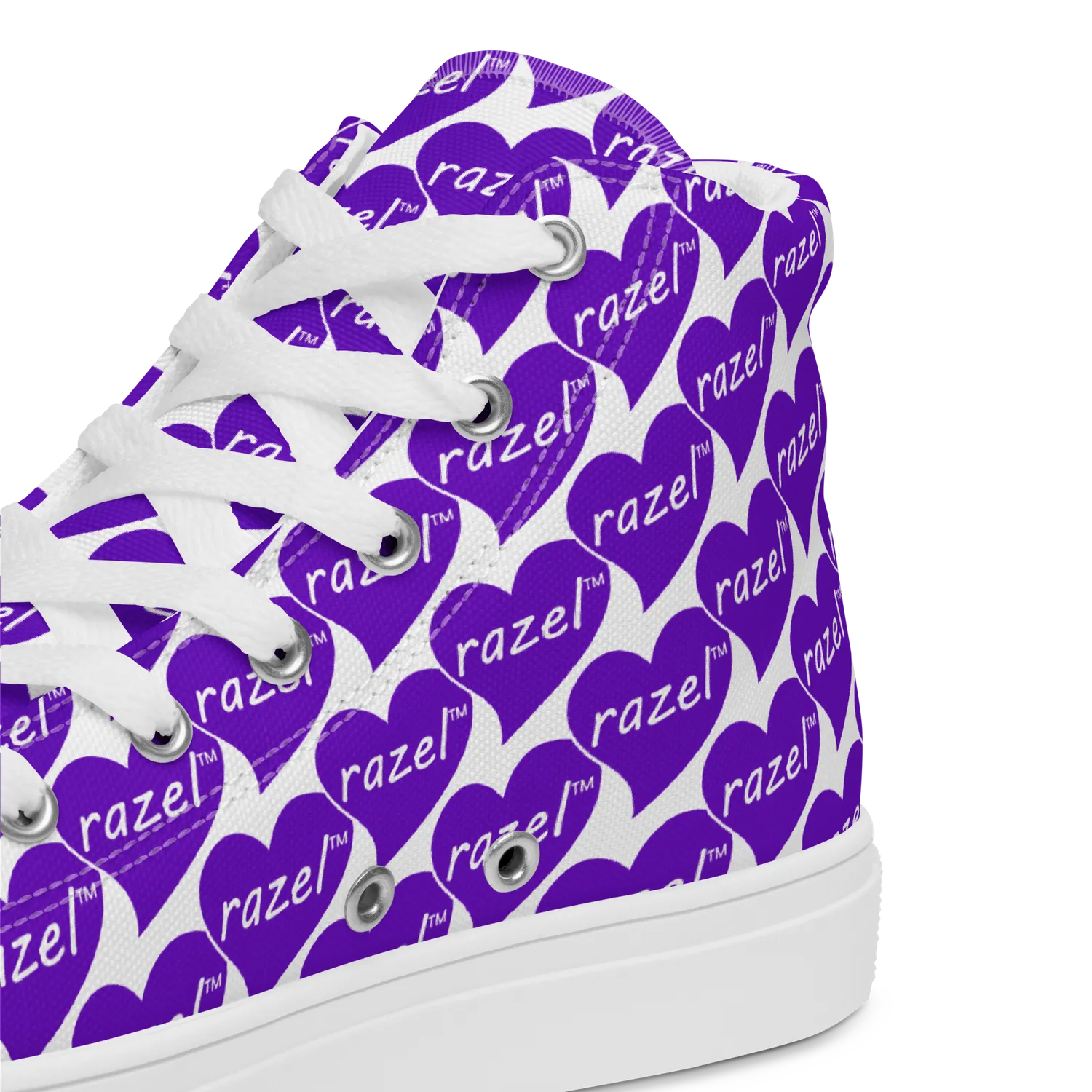 Razel Purple Hearted high-top sneakers met hartprint