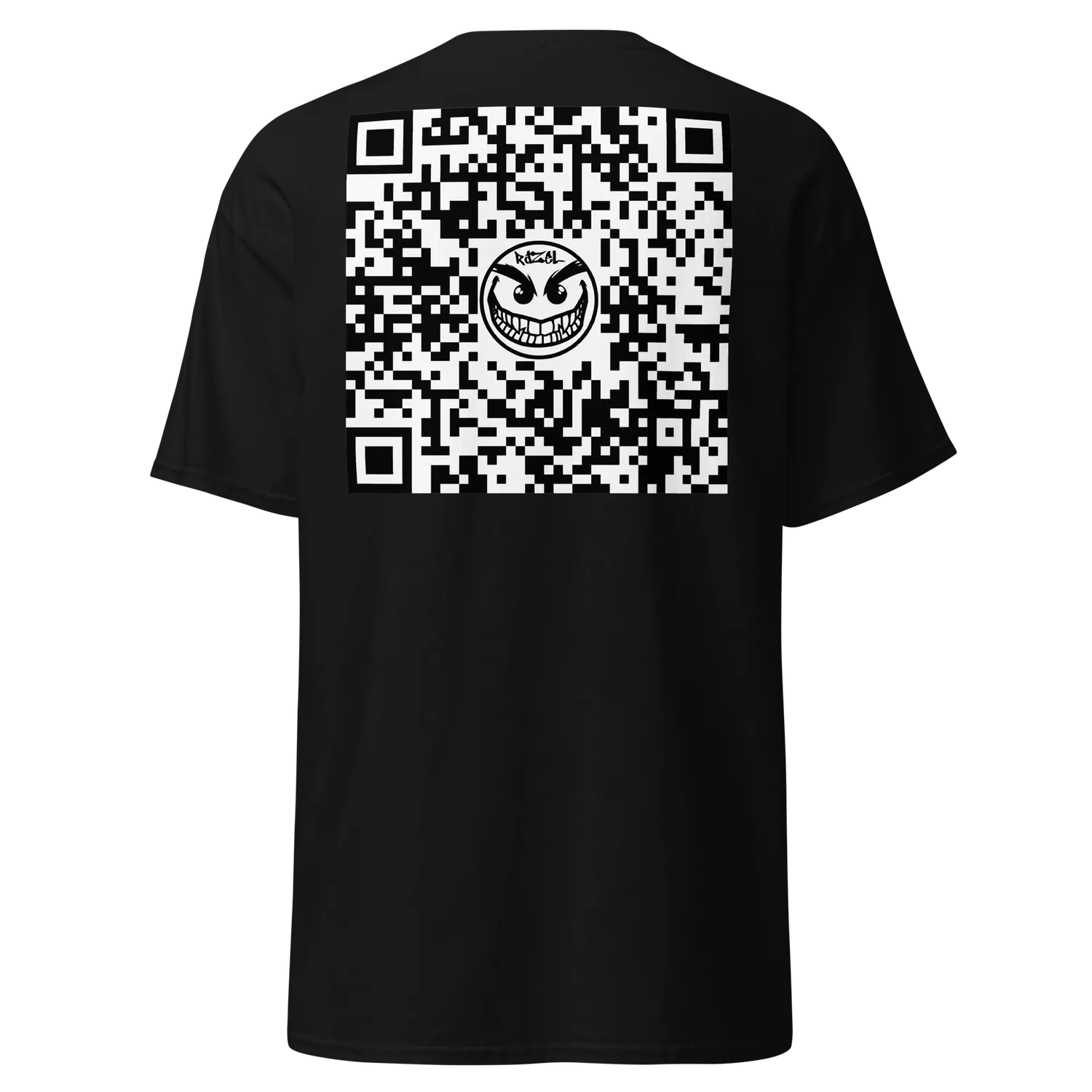 Razel Purple Hearted QR Code T-shirt zwart