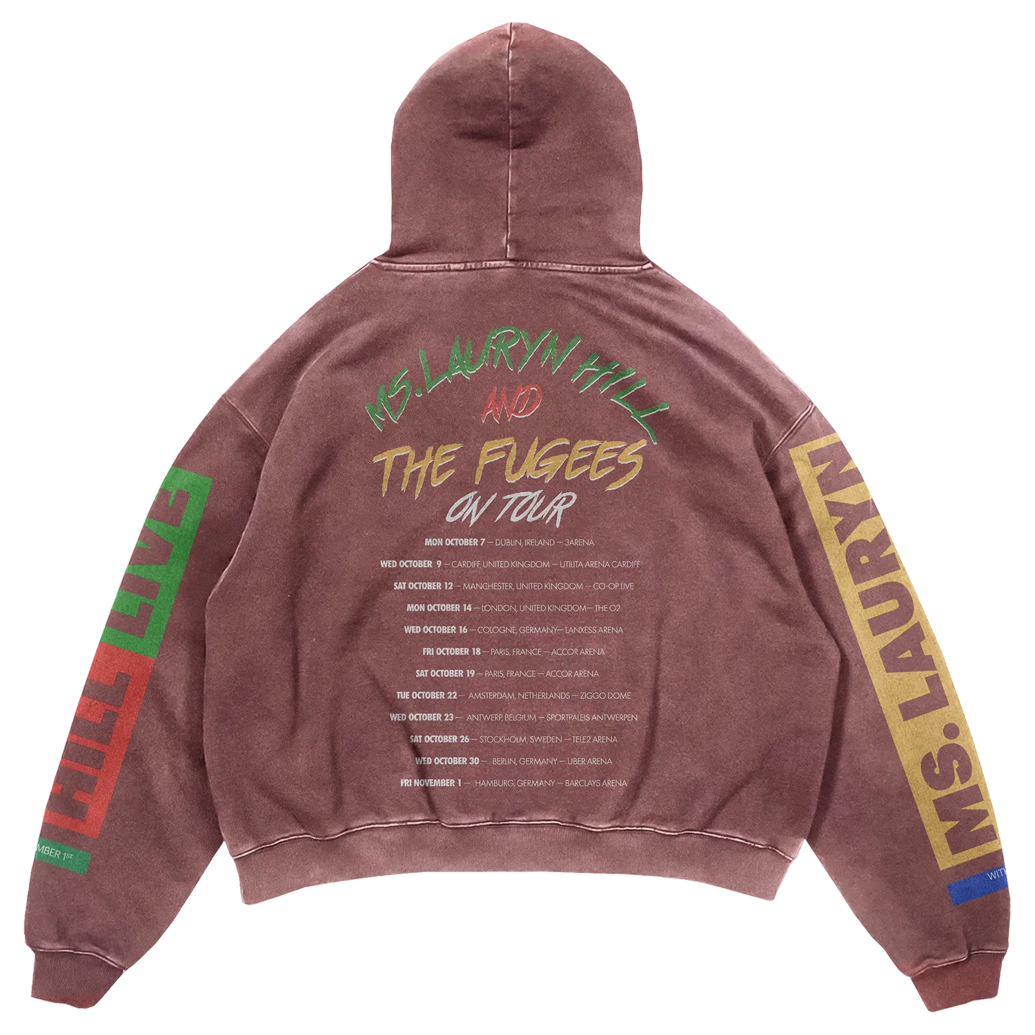Lauryn Hill MLH x Fugees Live hoodie zwart heavyweight