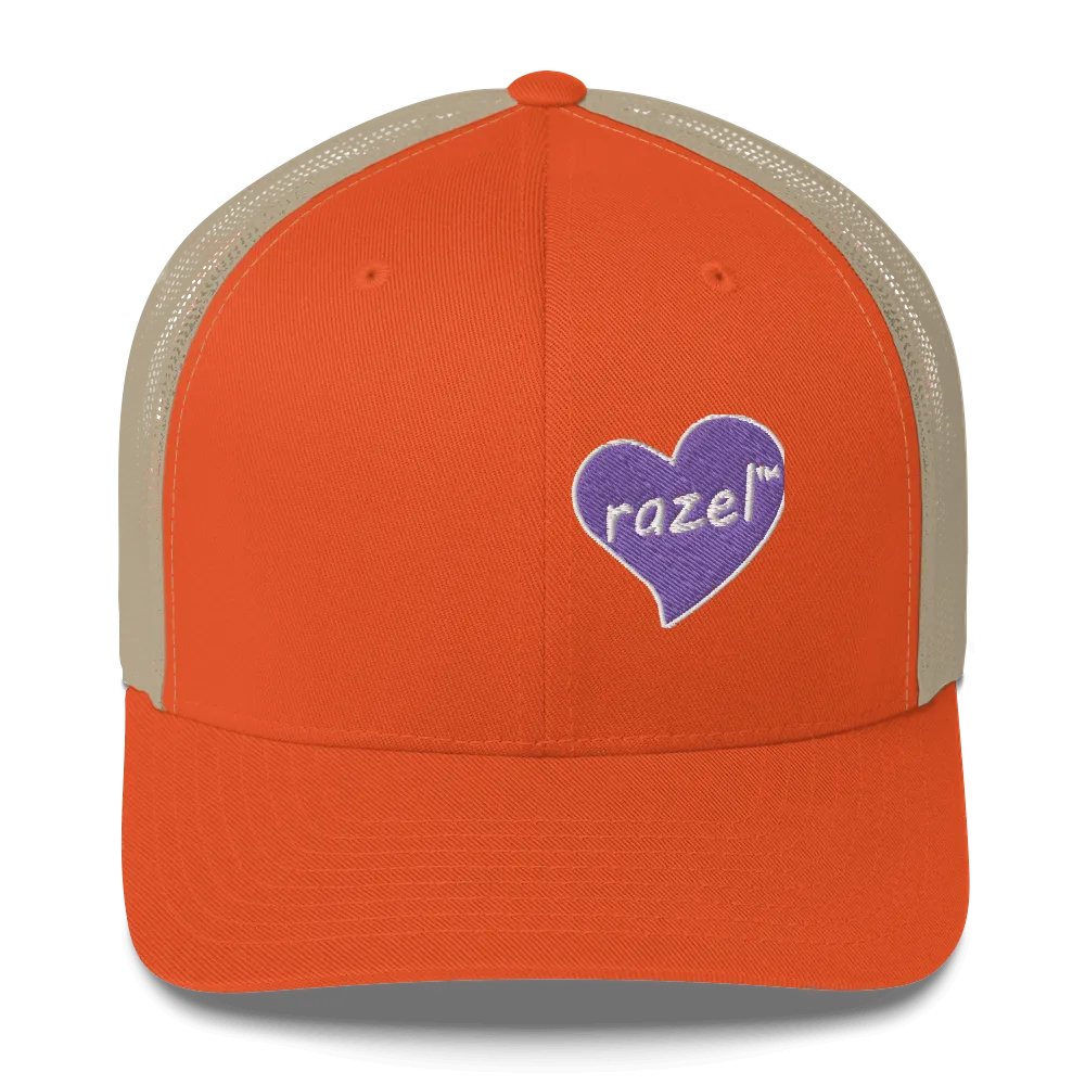 Razel Purple Hearted trucker pet zwart mesh