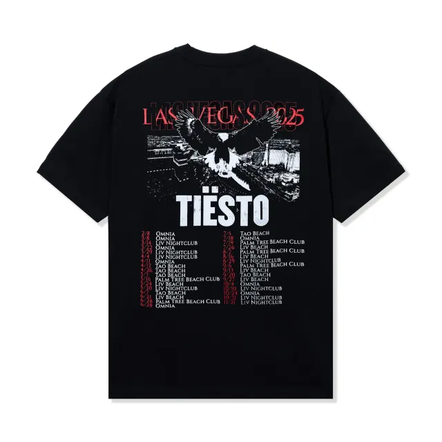 Tiësto Las Vegas Hawk Tour Tee T-shirt zwart oversized